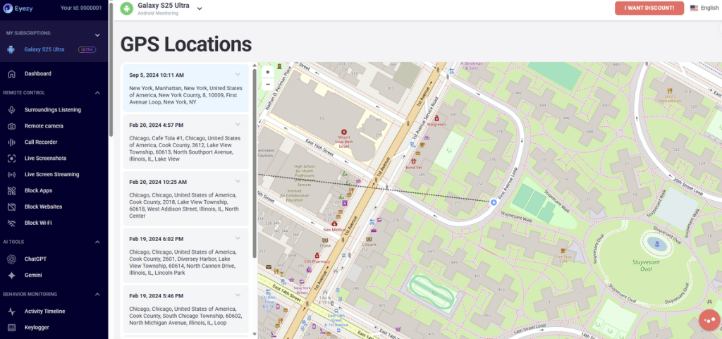 Eyezy – лучше всего подходит для социальных сетей и цифрового благополучия