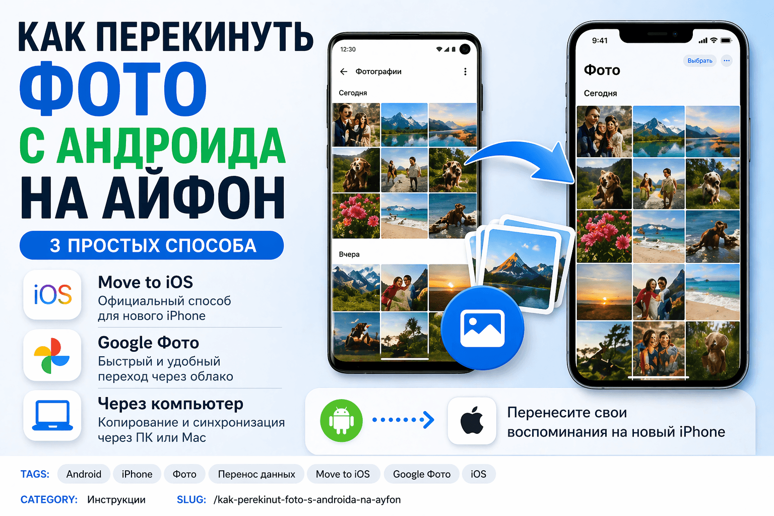 Как перекинуть фото с Андроида на Айфон: 3 рабочих способа