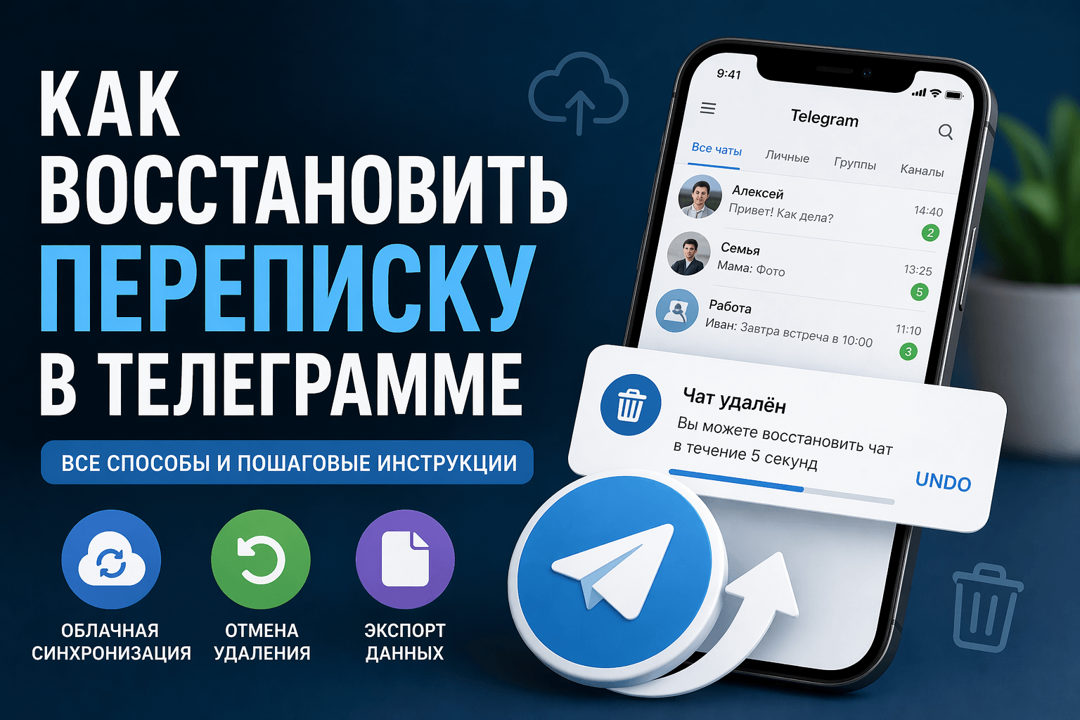 как восстановить переписку в телеграмме