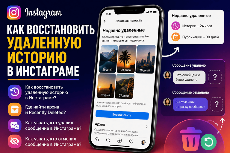 как восстановить удаленную историю в инстаграме