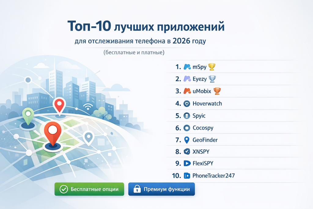 Топ-10 лучших приложений для отслеживания телефона в 2026 году (бесплатные и платные)