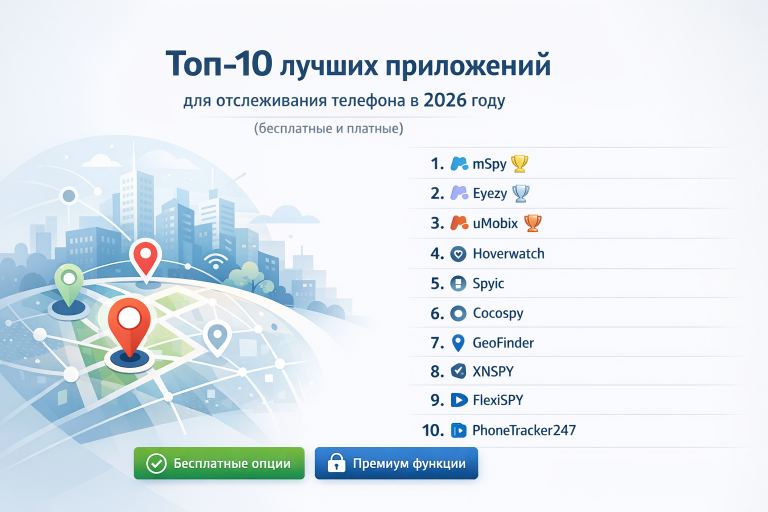 Топ-10 лучших приложений для отслеживания телефона в 2026 году (бесплатные и платные)